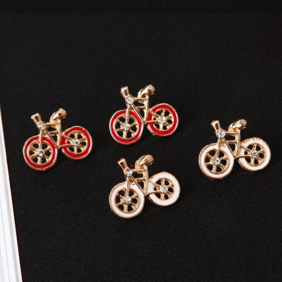 Poshmark Cute Bicycle stud Earrings 3 COLORS - Picture 4 of 7